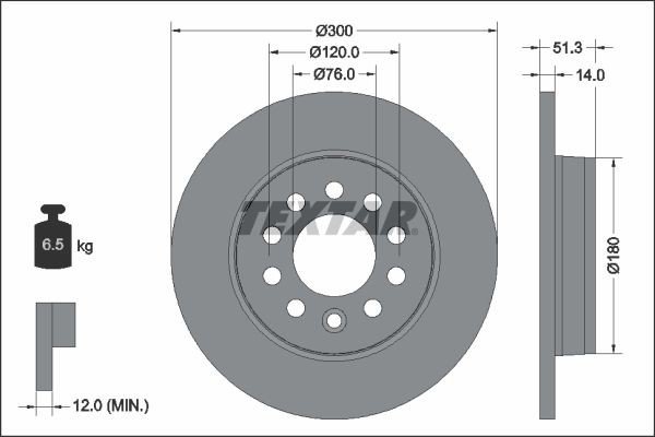 TEXTAR Brake Disc 12172543 - TEXTAR