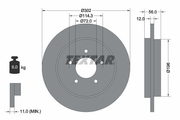 TEXTAR Brake Disc 12218376 - TEXTAR