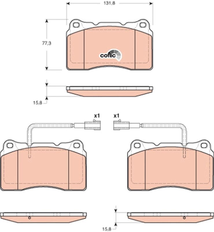 TRW Brake Pad Set, disc brake 13046282 - TRW