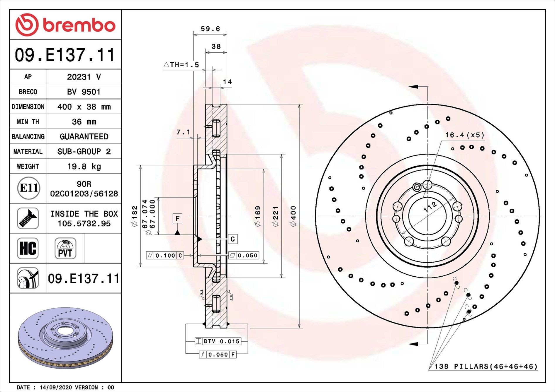 BREMBO Brake Disc 11719411 - BREMBO