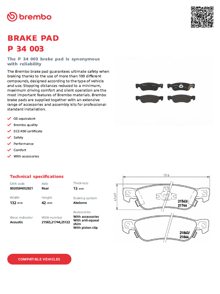 Placute de frana - BREMBO