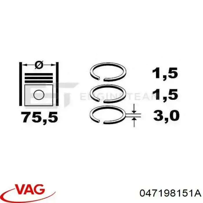 Kit de segmente piston - VAG