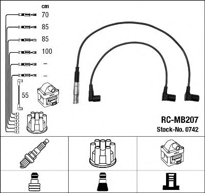 Kit cablu de aprindere - NGK