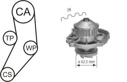 Set curea distributie cu pompa de apa - AIRTEX