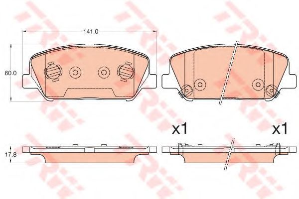 set placute frana,frana disc - TRW