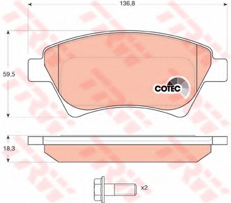 set placute frana,frana disc - TRW