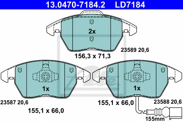 set placute frana,frana disc - ATE