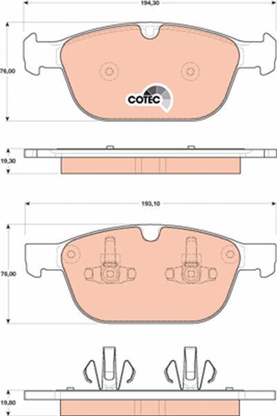 set placute frana,frana disc - TRW