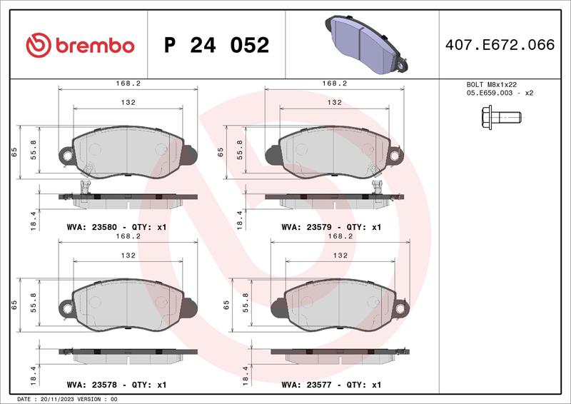 set placute frana,frana disc - BREMBO