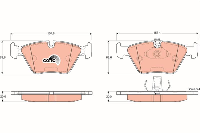 set placute frana,frana disc - TRW