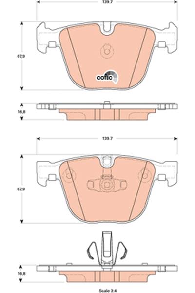 set placute frana,frana disc - TRW