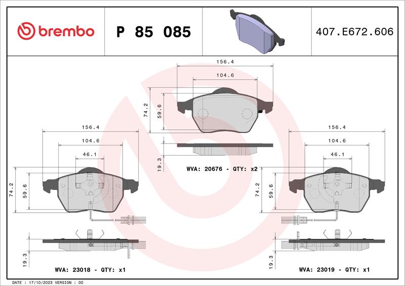 set placute frana,frana disc - BREMBO