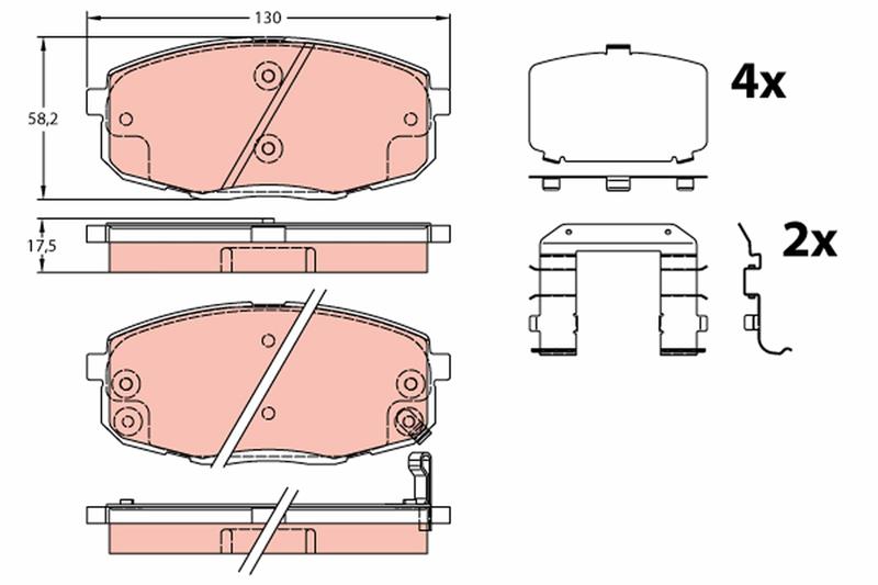 set placute frana,frana disc - TRW