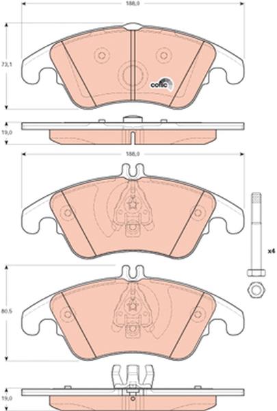 set placute frana,frana disc - TRW