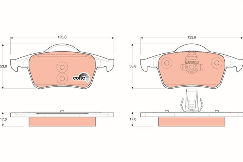 set placute frana,frana disc - TRW