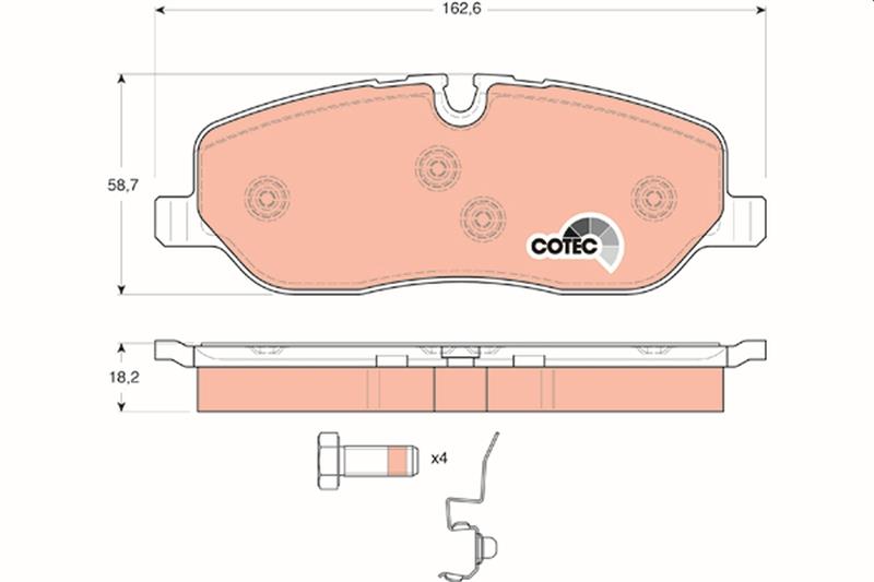 set placute frana,frana disc - TRW