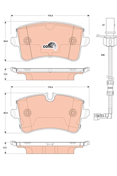 set placute frana,frana disc - TRW