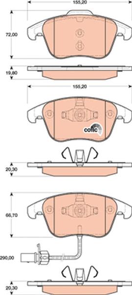 set placute frana,frana disc - TRW