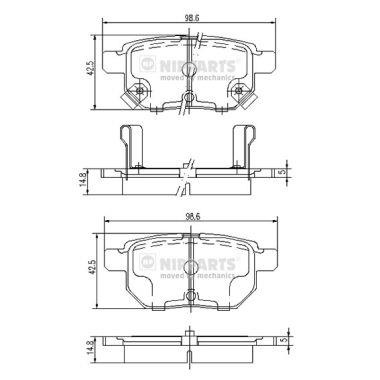 set placute frana,frana disc - NIPPARTS