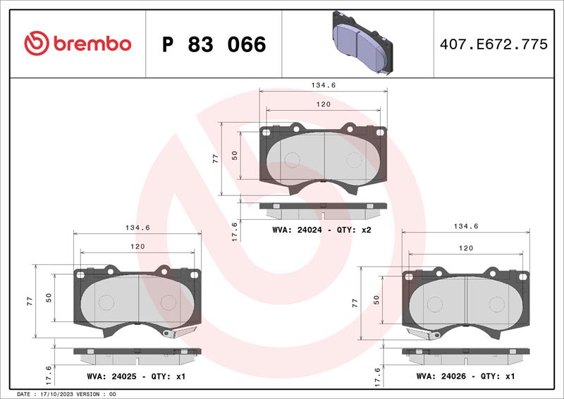 set placute frana,frana disc - BREMBO
