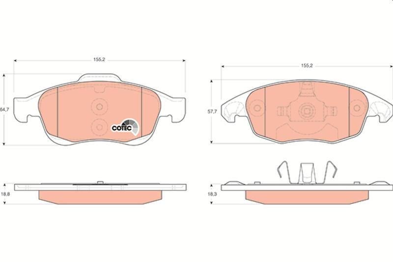 set placute frana,frana disc - TRW