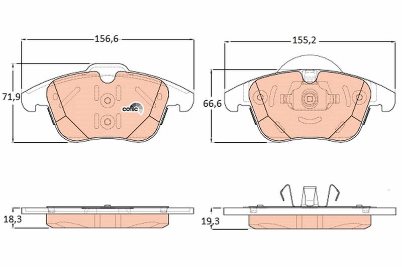 set placute frana,frana disc - TRW