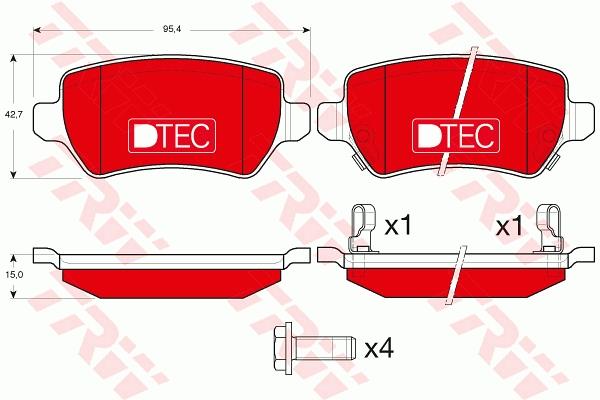 set placute frana,frana disc - TRW