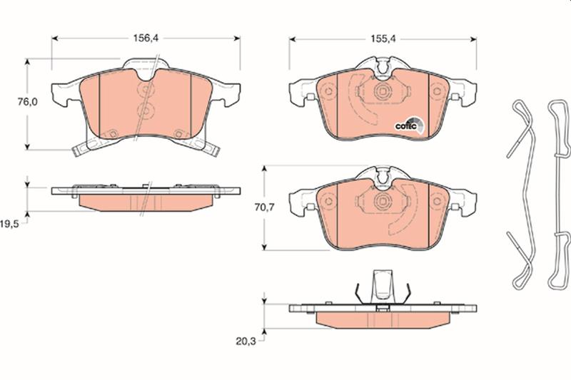 set placute frana,frana disc - TRW