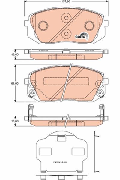 set placute frana,frana disc - TRW