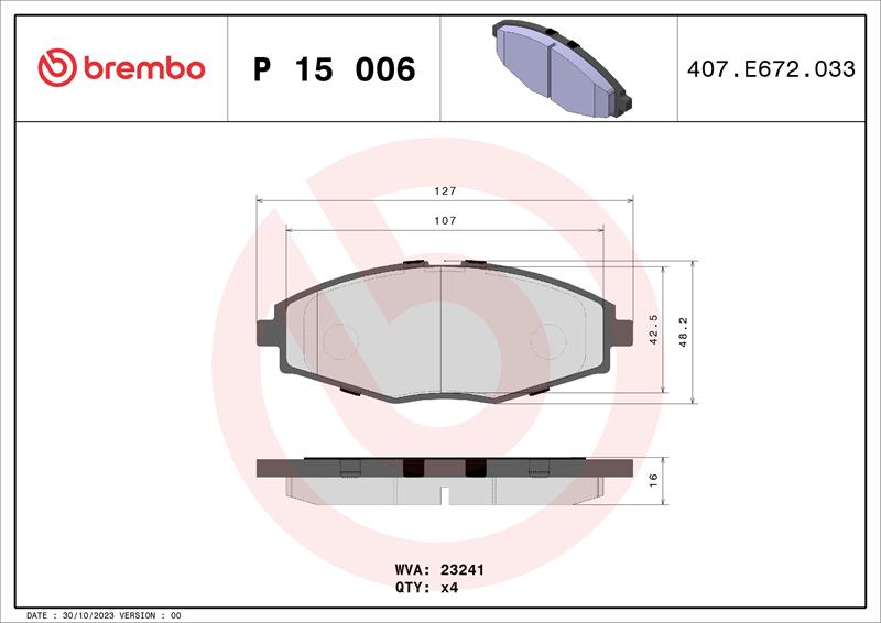 set placute frana,frana disc - BREMBO