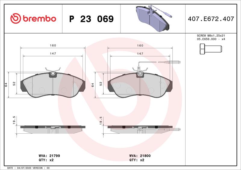 set placute frana,frana disc - BREMBO