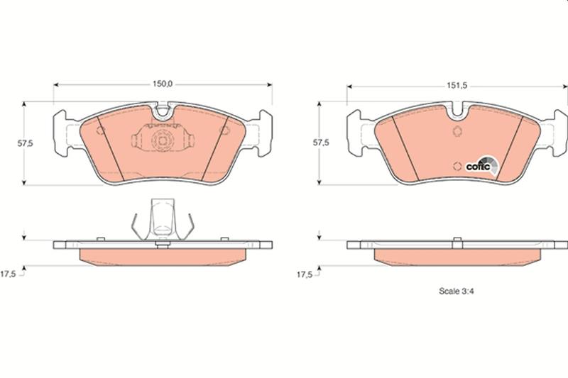 set placute frana,frana disc - TRW