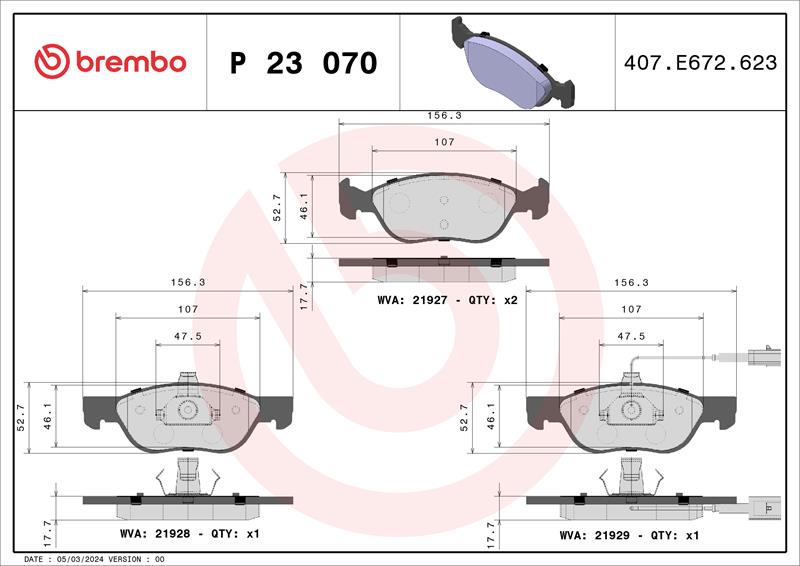 set placute frana,frana disc - BREMBO