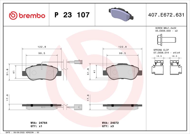 set placute frana,frana disc - BREMBO