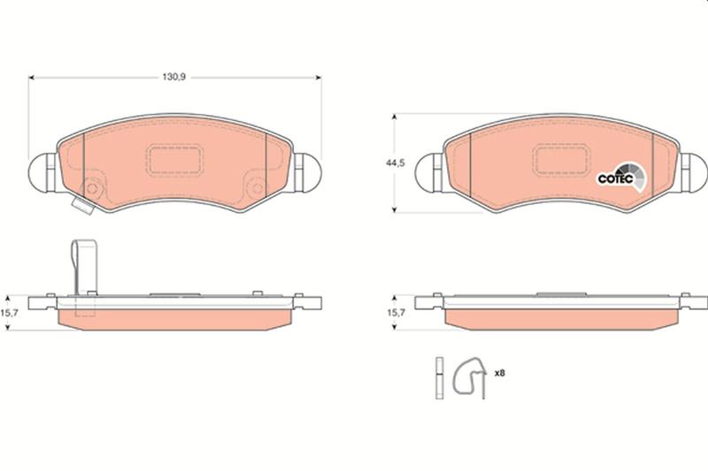 set placute frana,frana disc - TRW