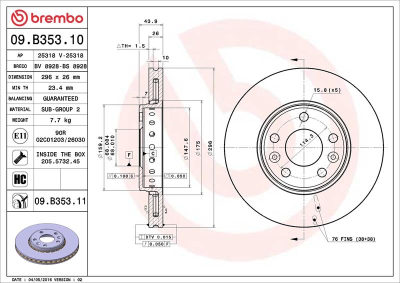 Disc frana - BREMBO