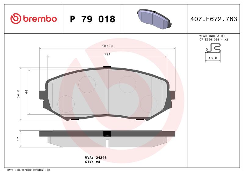 set placute frana,frana disc - BREMBO