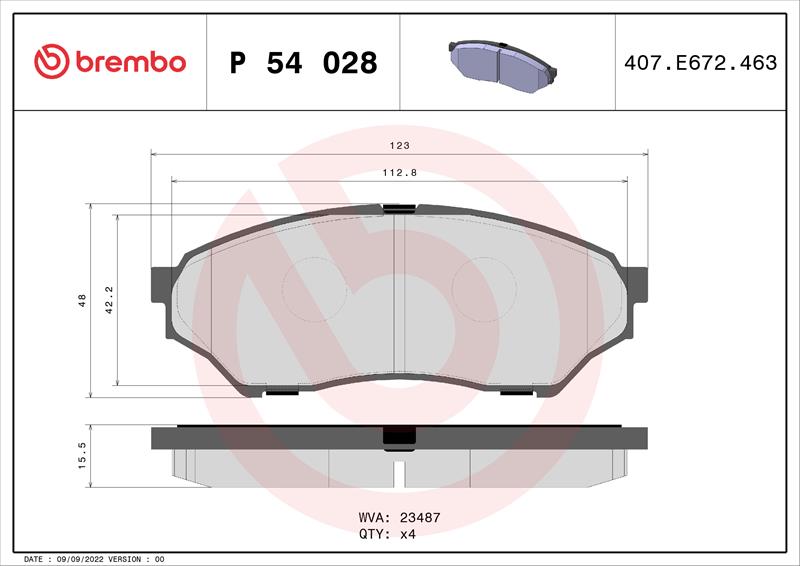 set placute frana,frana disc - BREMBO