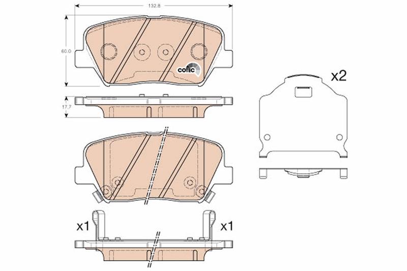 set placute frana,frana disc - TRW