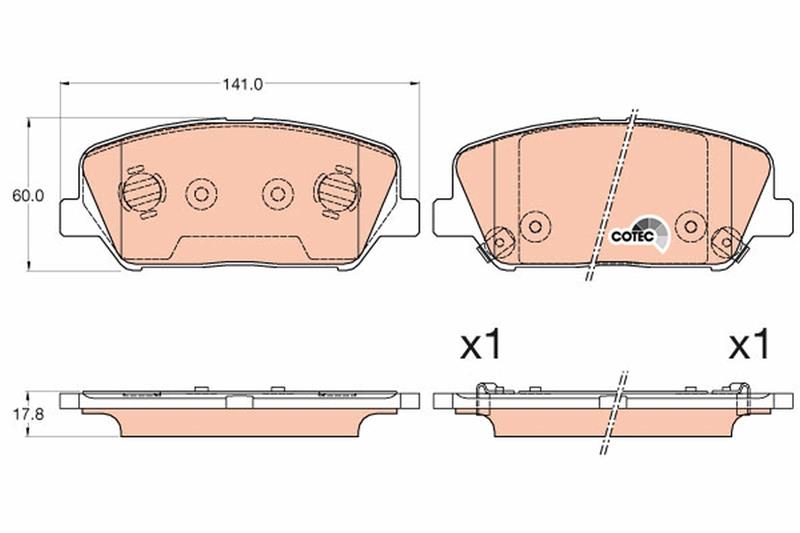 set placute frana,frana disc - TRW