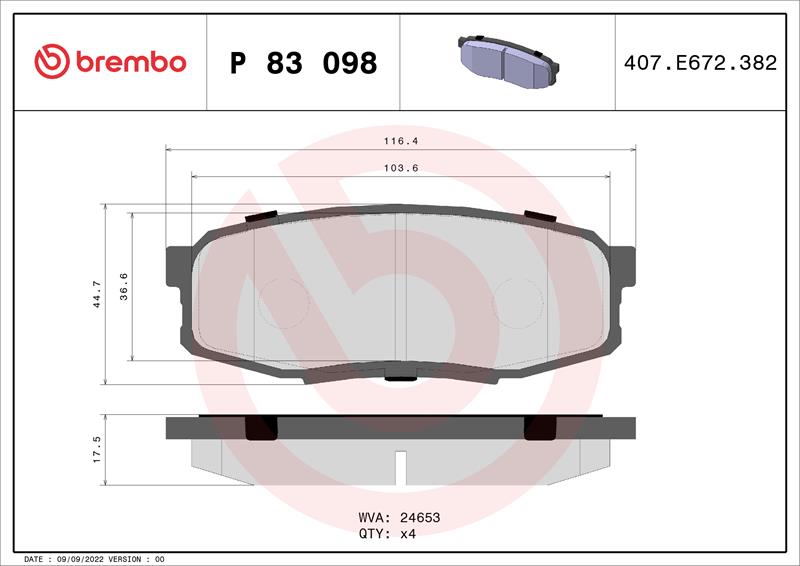 set placute frana,frana disc - BREMBO