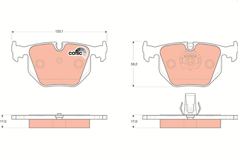 set placute frana,frana disc - TRW