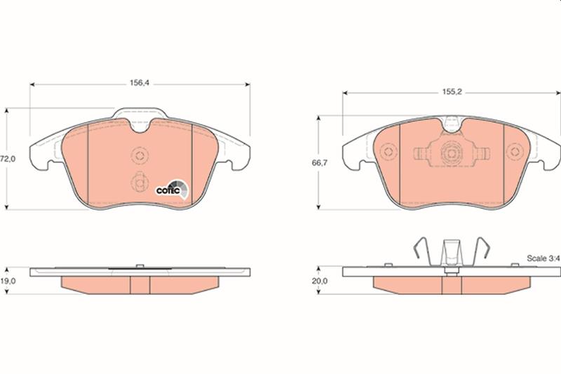 set placute frana,frana disc - TRW