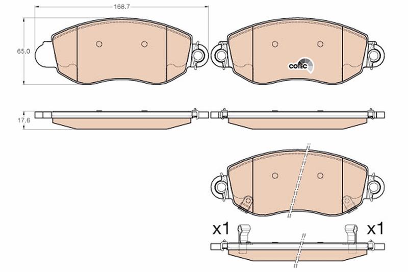 set placute frana,frana disc - TRW