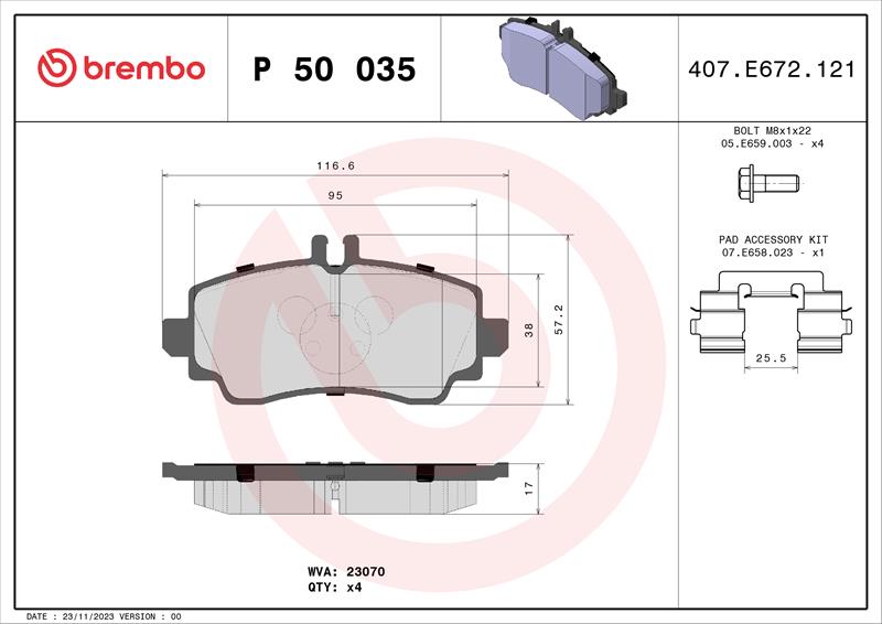 set placute frana,frana disc - BREMBO