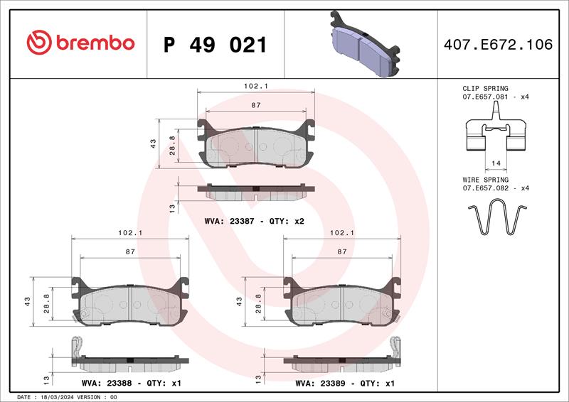 set placute frana,frana disc - BREMBO