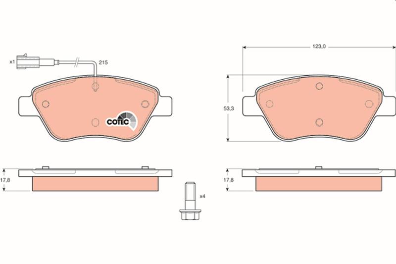 set placute frana,frana disc - TRW