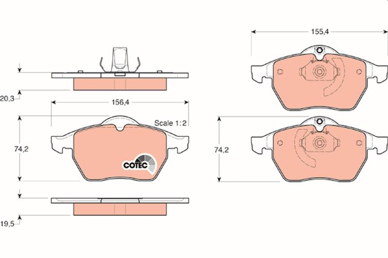set placute frana,frana disc - TRW