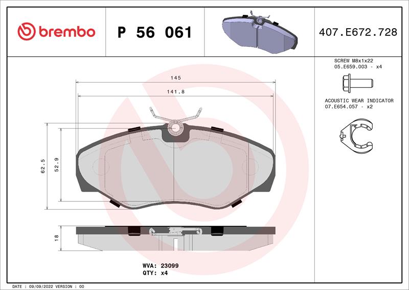 set placute frana,frana disc - BREMBO