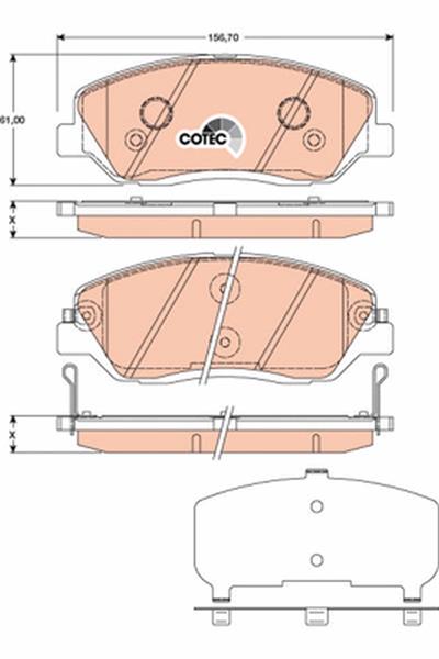 set placute frana,frana disc - TRW